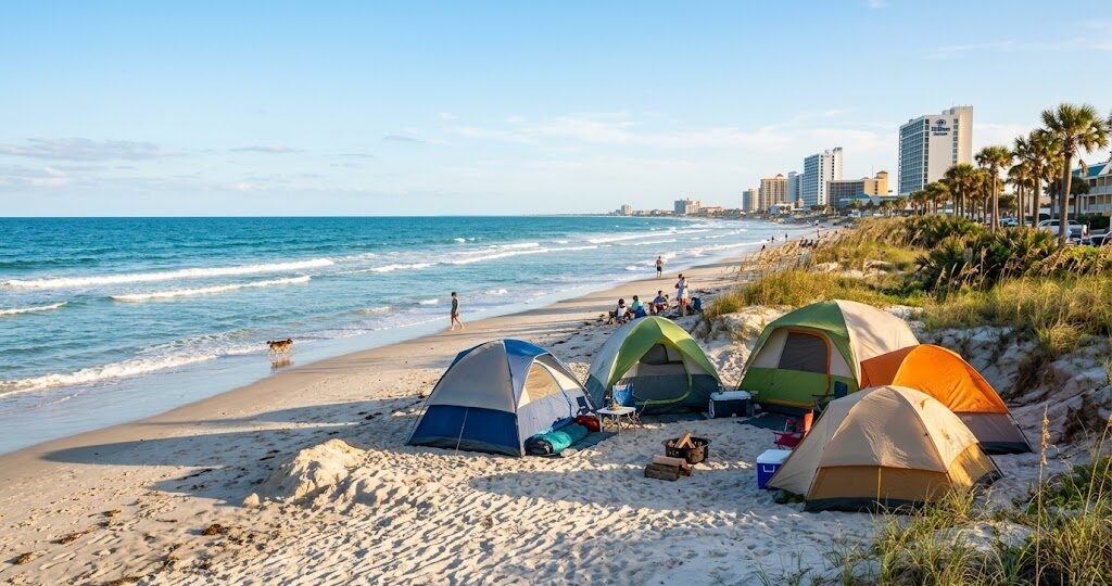 Daytona Beach Camping on Beach